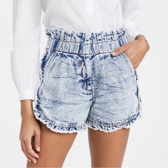 Sea New York Pants - Sea New York Dax Denim Ruffle Shorts Size 2